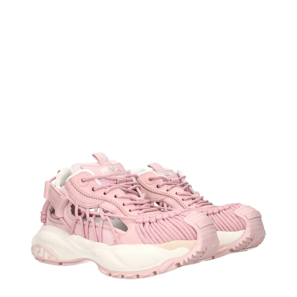 Versace Pink Leather Chunky Sneakers - Picture 2 of 6